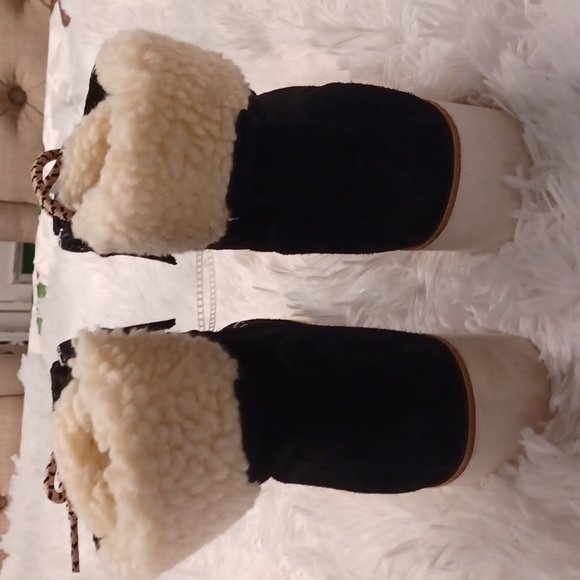 Sanctuary Womens Apres Black Faux Fur Suede Winter & Snow Boots Shoes - Picture 11 of 13